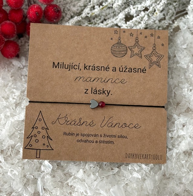 Vánoční překvapení pro maminku - náramek s rubínem