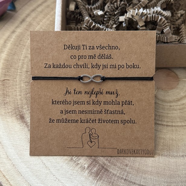 Vyznání pro muže - náramek s nekonečnem