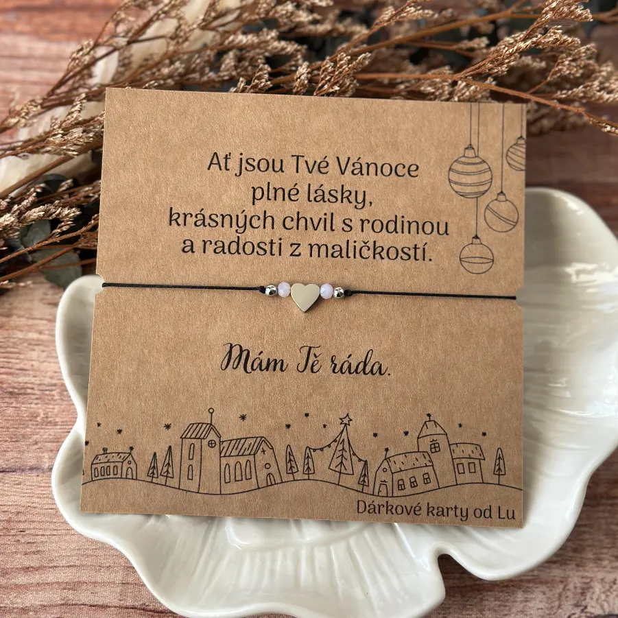 Náramek se srdcem - vánoční přání