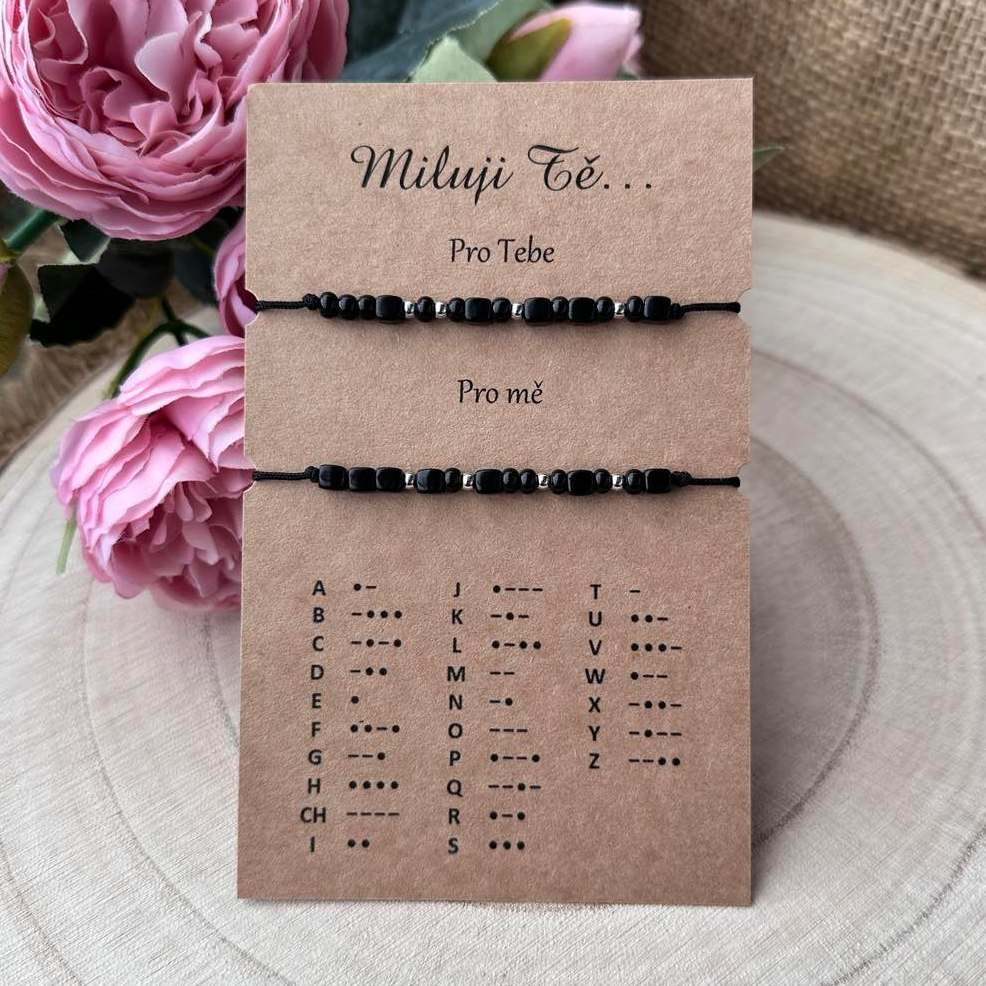 Partnerské náramky s morseovkou - jména