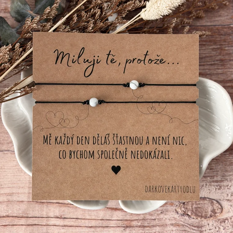 Minerální párové náramky na šňůrce