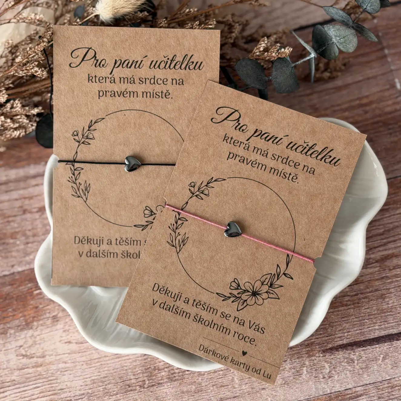 Náramek se srdcem pro paní učitelku