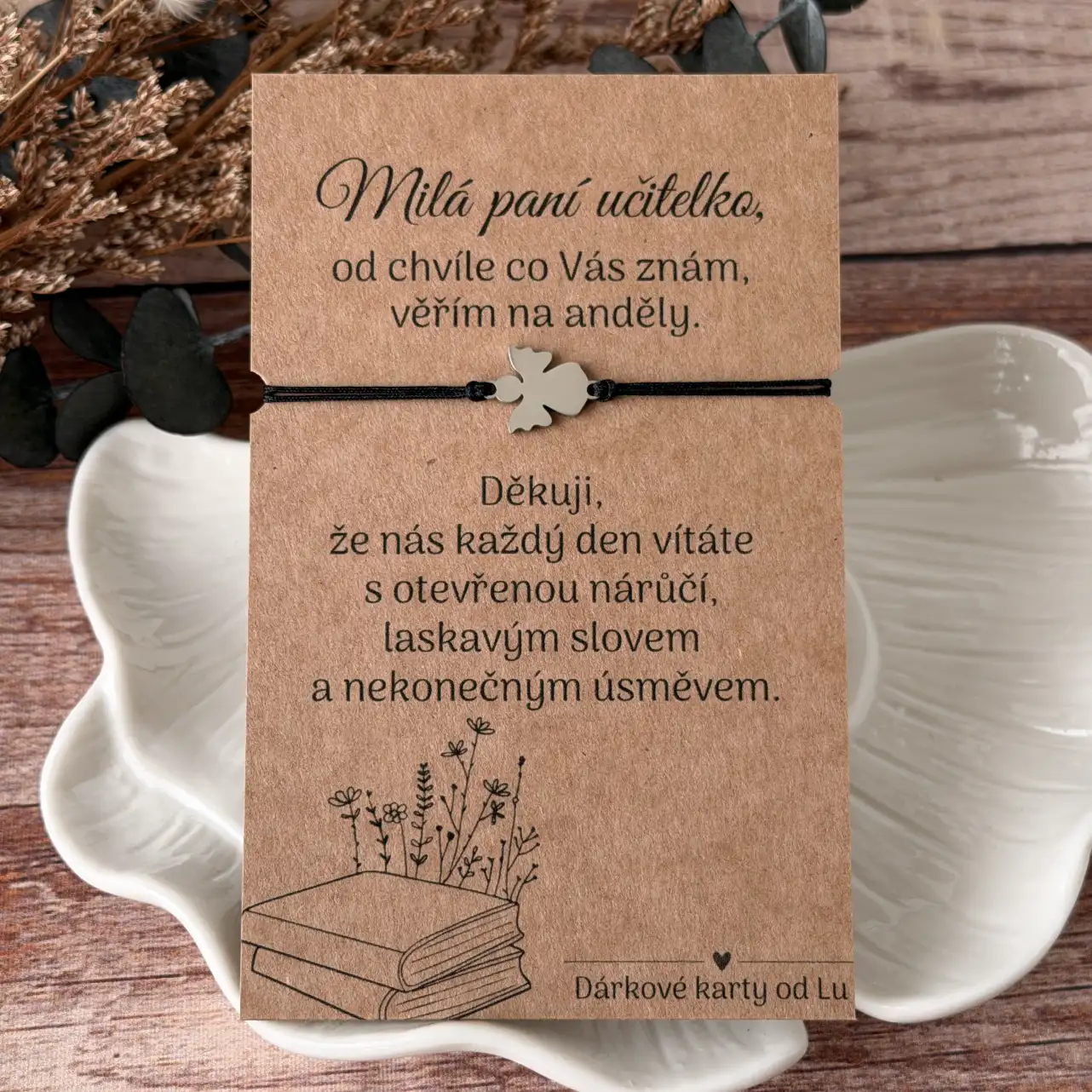 Náramek s andělem pro paní učitelku