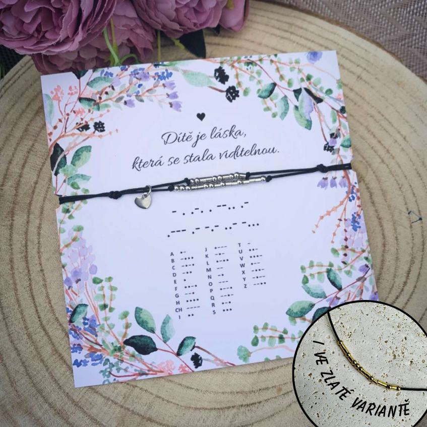 Náramek s morseovkou - jména dětí