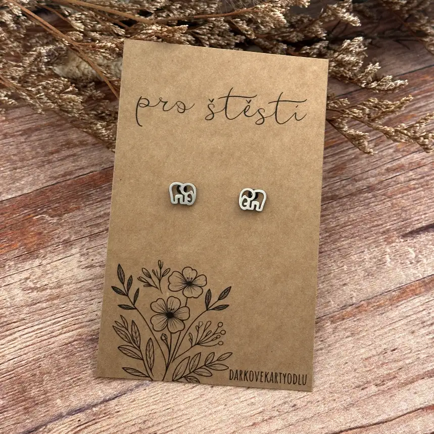 Náušnice se slonem pro štěstí