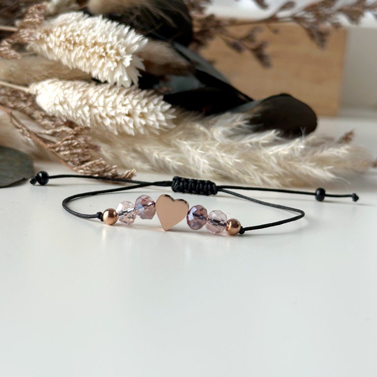 Rosa gold náramek se srdcem