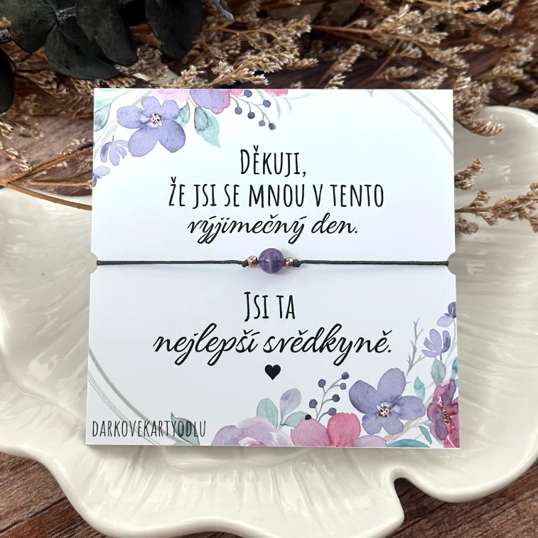 Náramek pro svědkyni s Ametystem