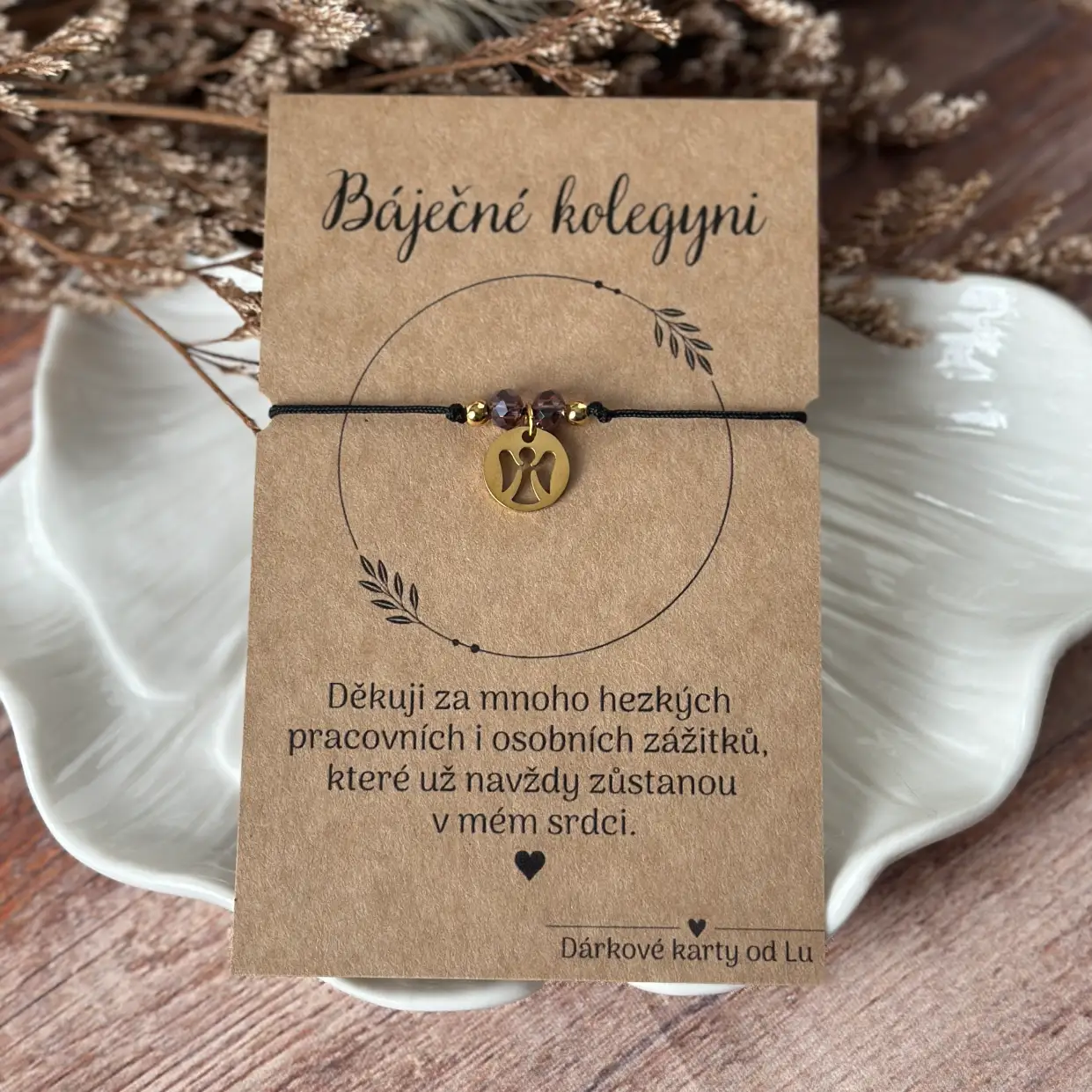 Náramek pro kolegyni se zlatým andělem