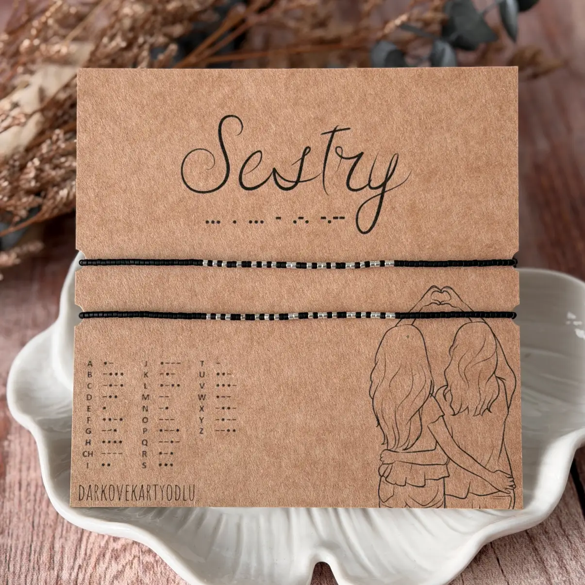 Náramky s nápisem "sestry"