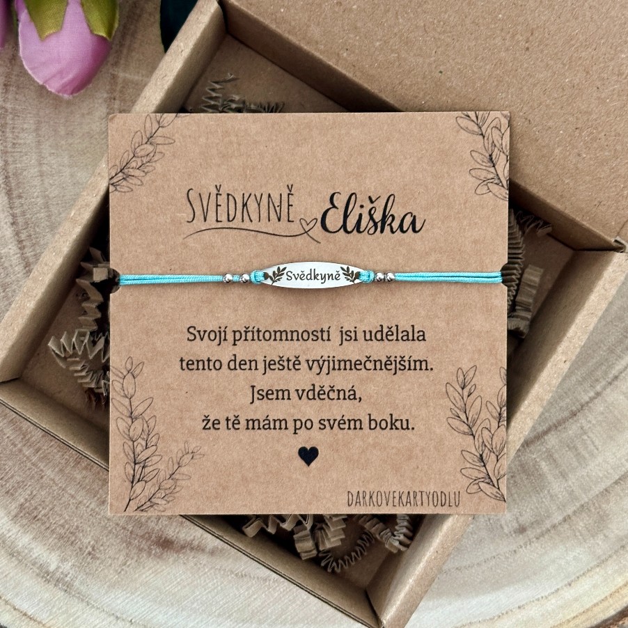 Náramek pro svědkyni s nápisem "Svědkyně" stříbrný
