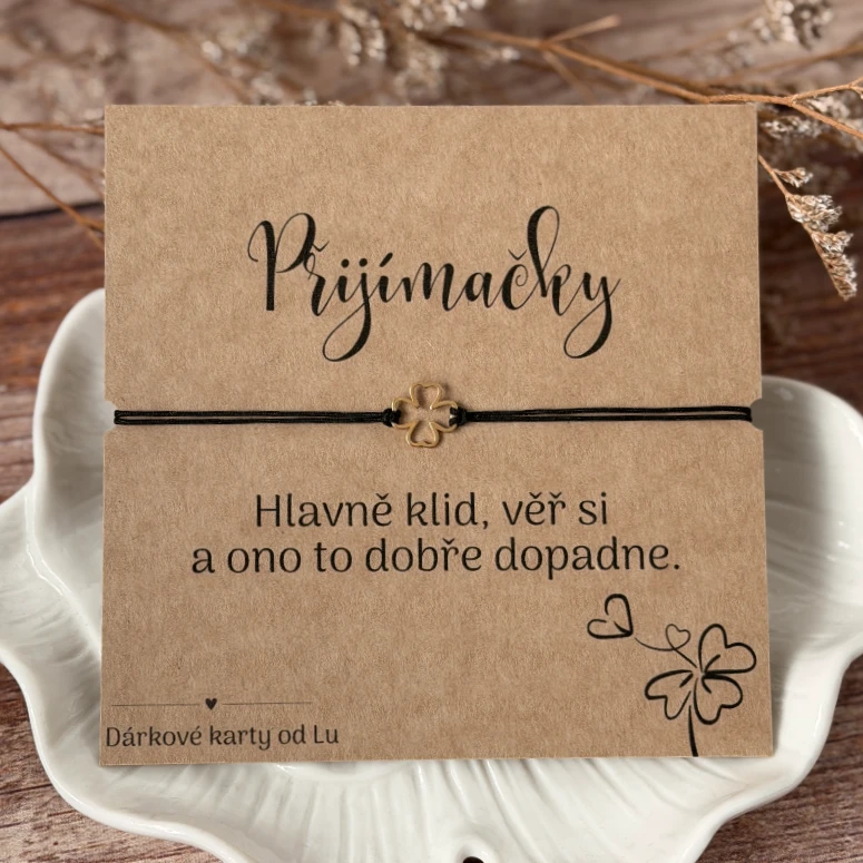 Čtyřlístek pro štěstí k přijímačkám - zlatá