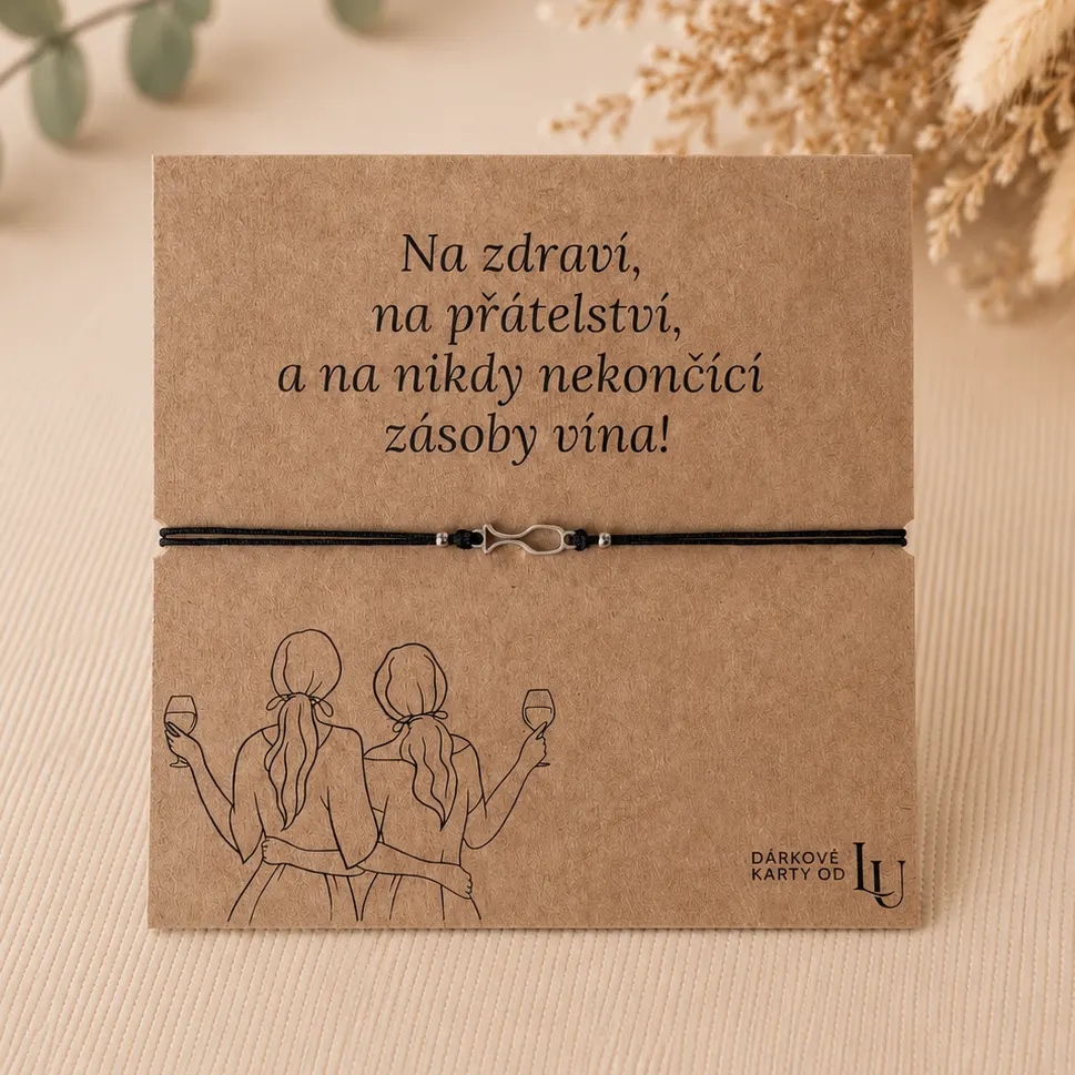 Vtipný náramek se skleničkou vína