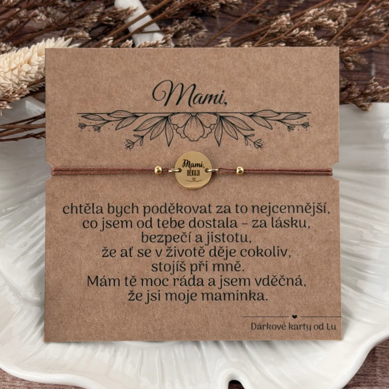Svatební dárek pro maminku "mami, děkuji" - zlatá