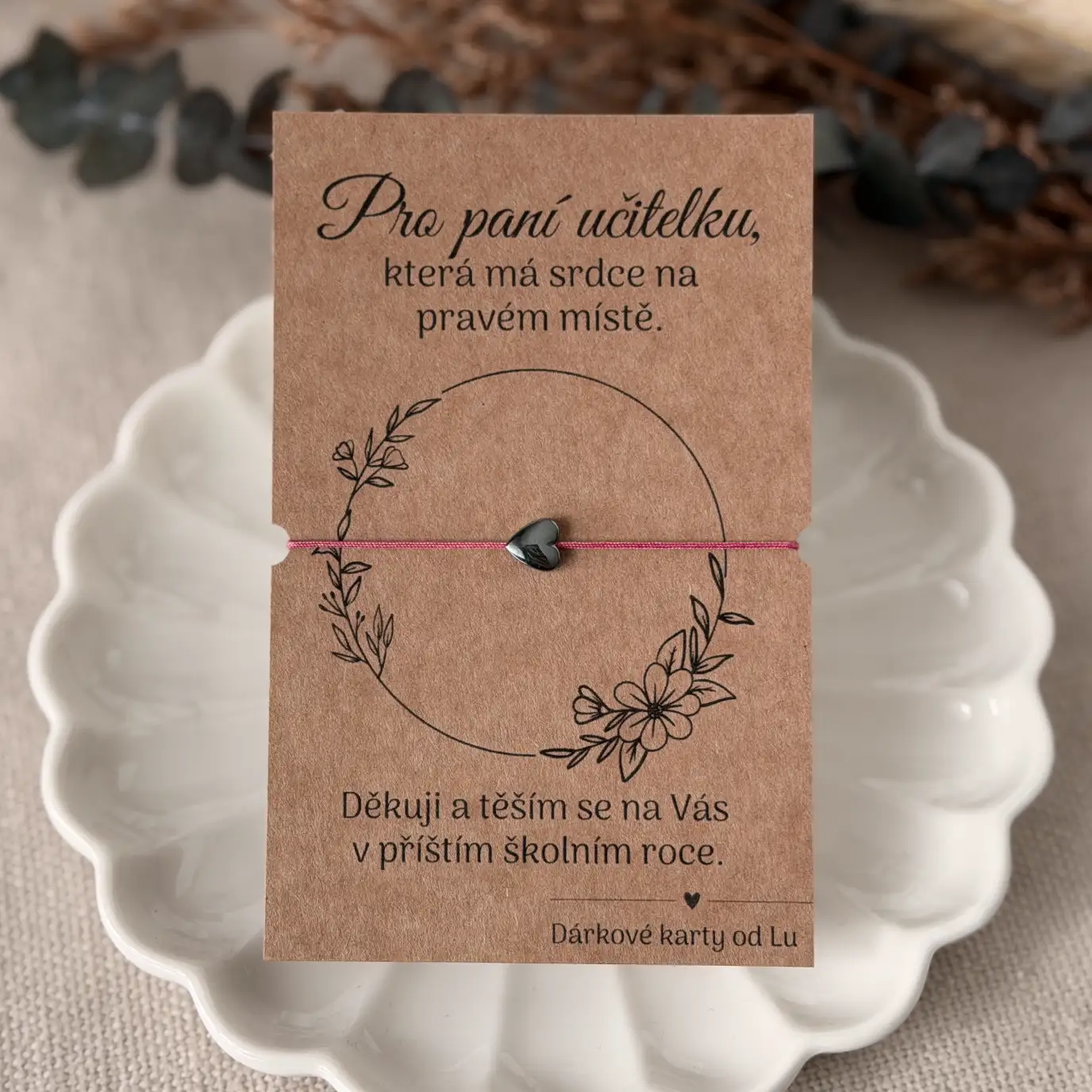 Náramek se srdcem pro paní učitelku