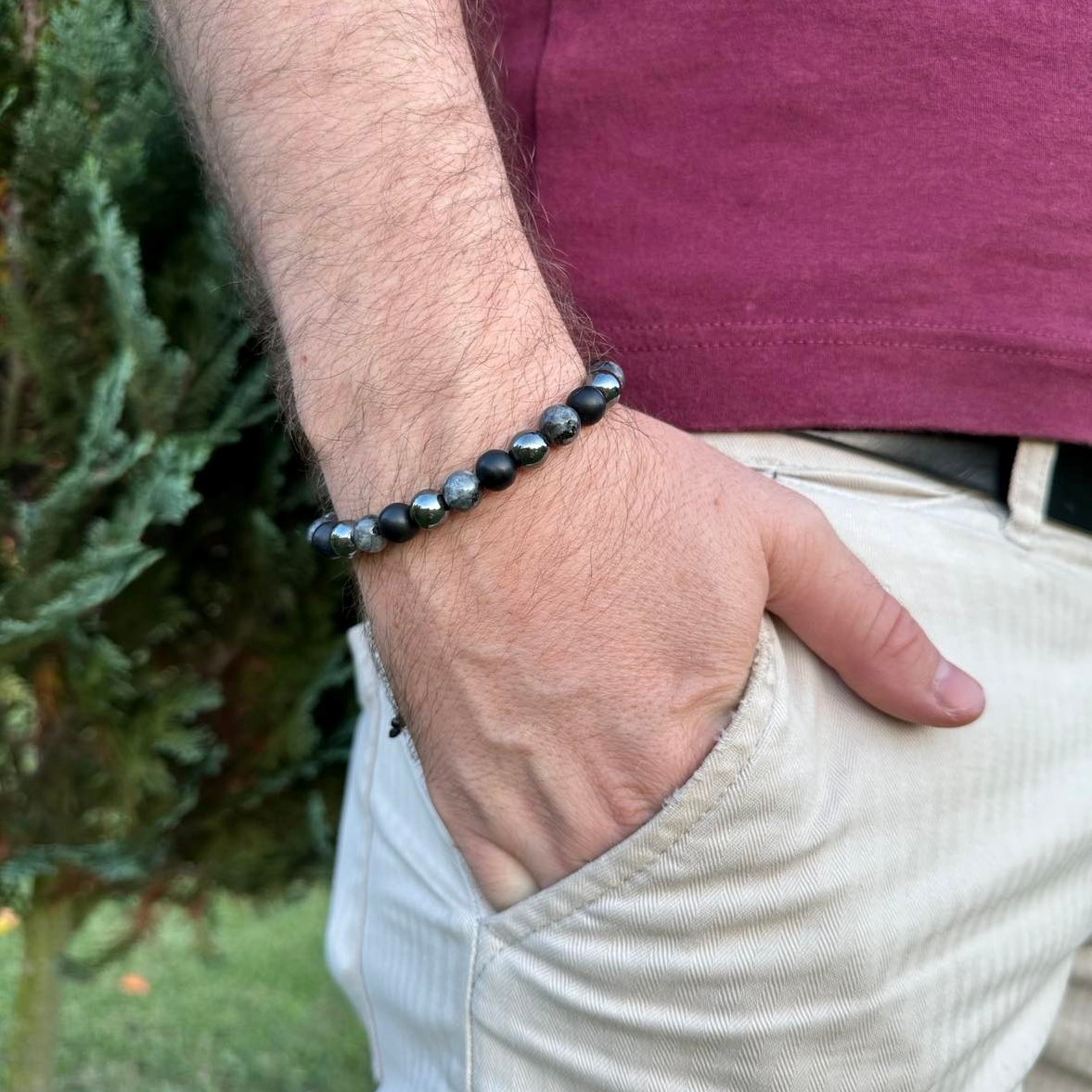 Elegantní pánský náramek Gray rainbow