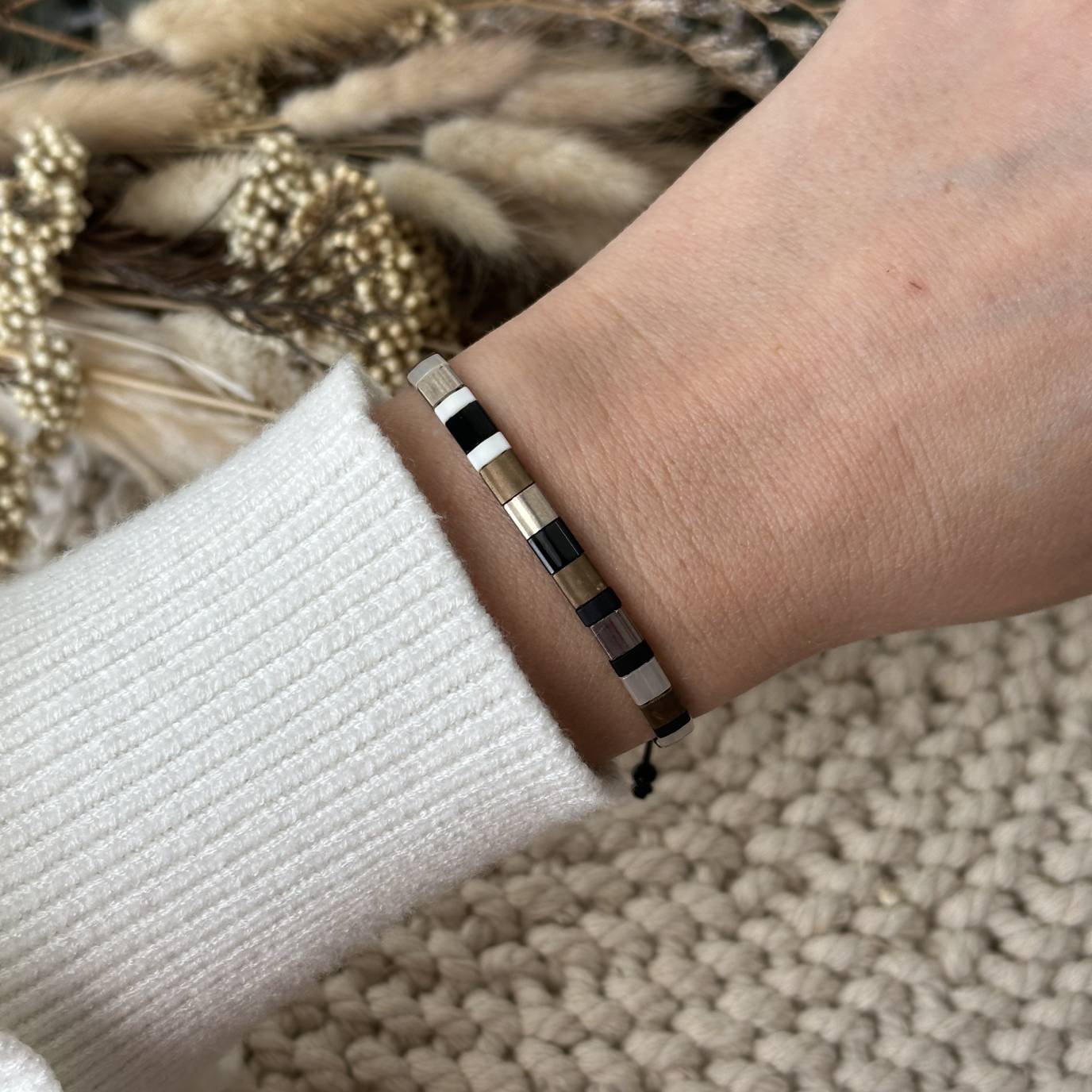 Miyuki Tila náramek Ocelový soumrak - M/L, krabička