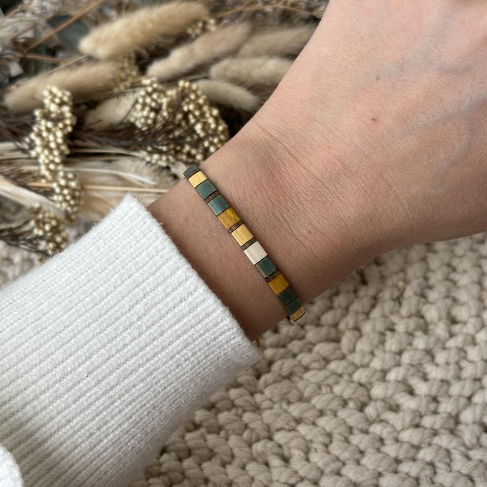 Miyuki Tila náramek "Bronzová harmonie"