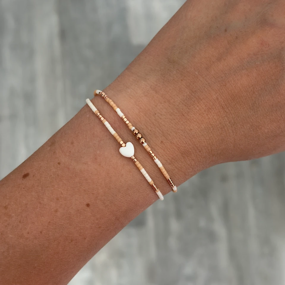 Miyuki rosa gold s perlou, krabička, M/L