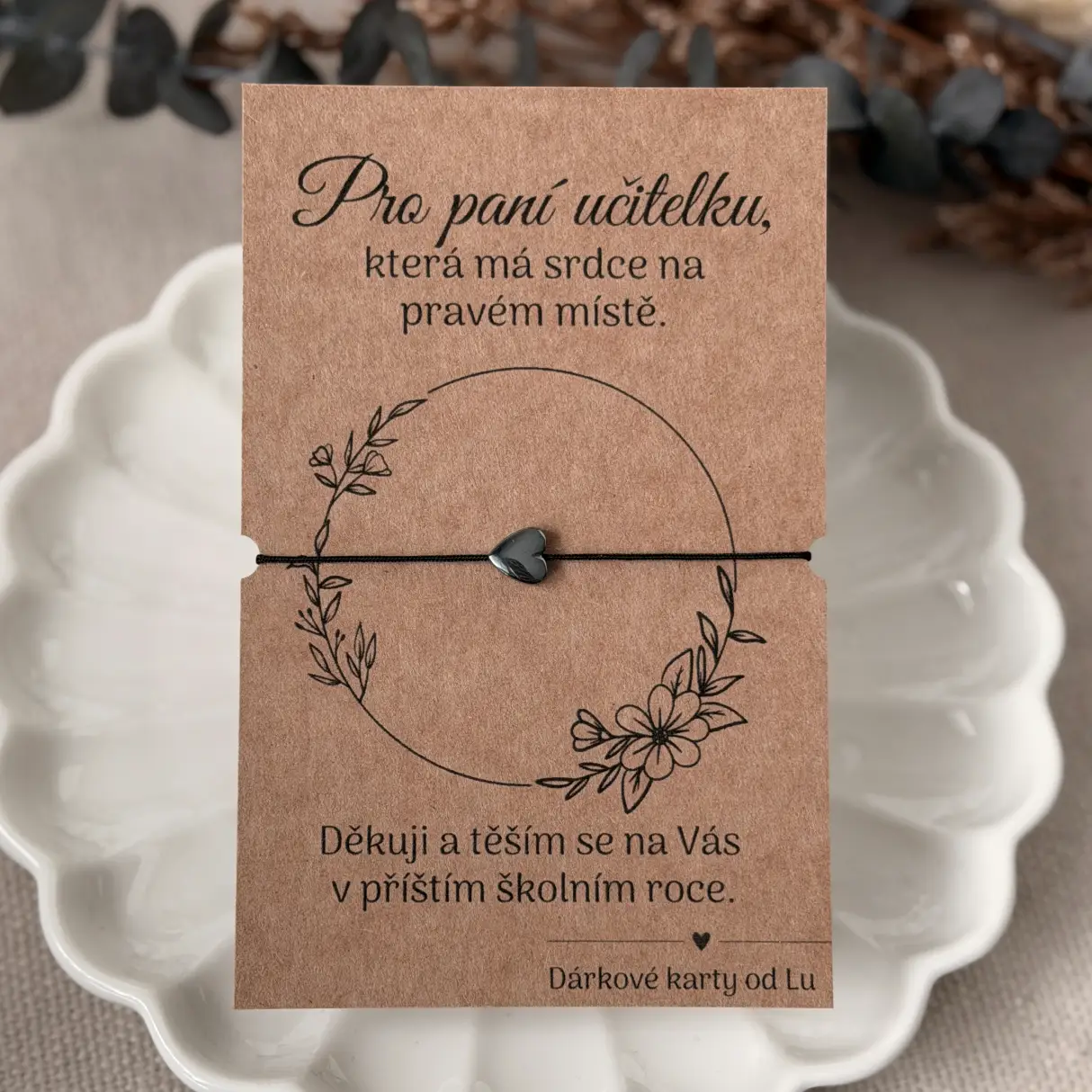 Náramek se srdcem pro paní učitelku