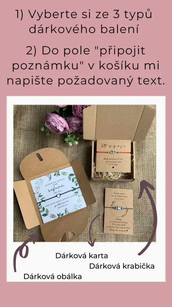 Zlaté srdce v objetí provázkového náramku - krabička