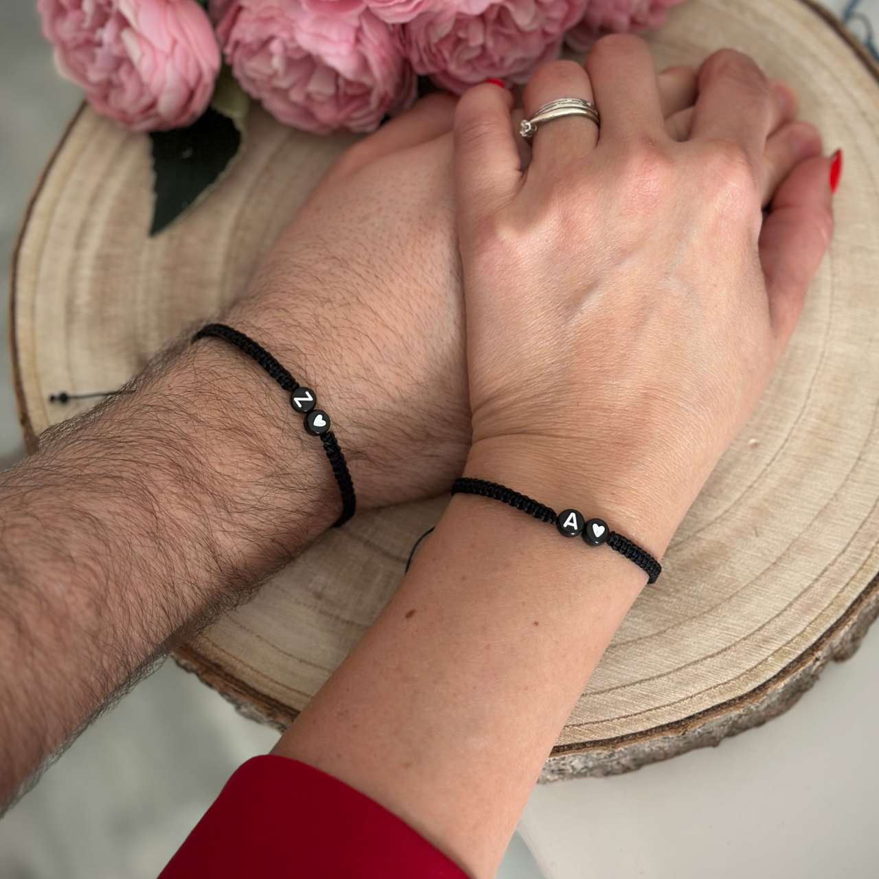 Macrame párové náramky s iniciály