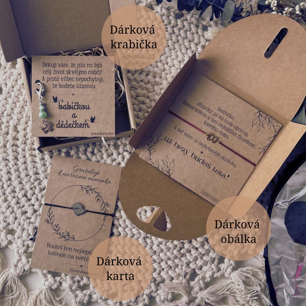 Náramek s nožičkami - menší varianta - pánský, dárková krabička