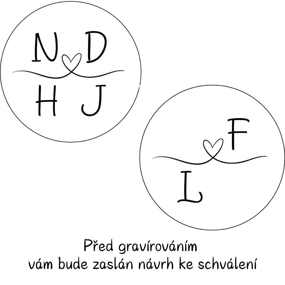 Náramek s iniciály vašich milovaných - dámský, krabička se vzkazem