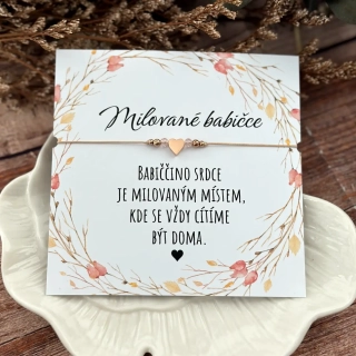 Náramek se srdcem pro babičku 