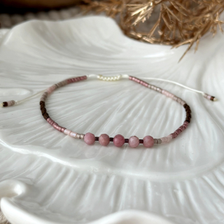 Miyuki náramek s rodonitem "Něha"